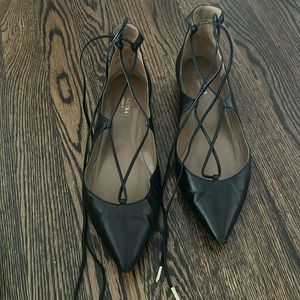 Aquazzura lace up ballet flats